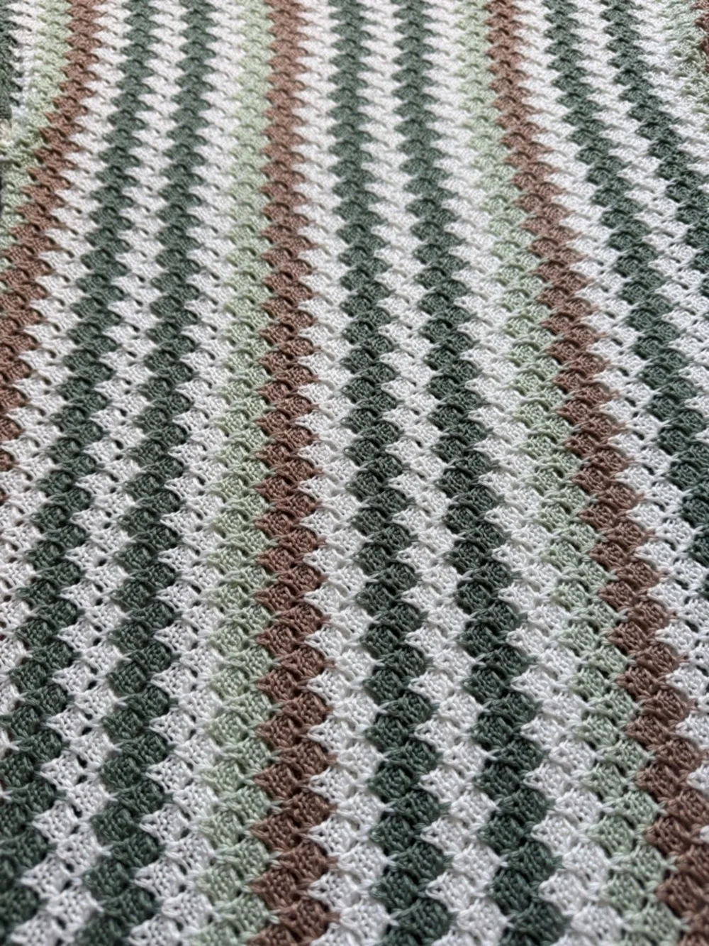 Love Knits NYC Crochet Knit Mini Dress XXS Long Sleeve Striped white green brown - Picture 10 of 10